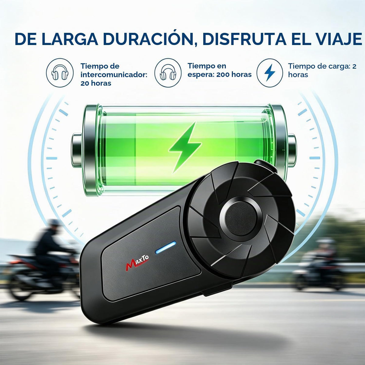 G G-WEI MX1 Auriculares Bluetooth para casco de motocicleta para 2...