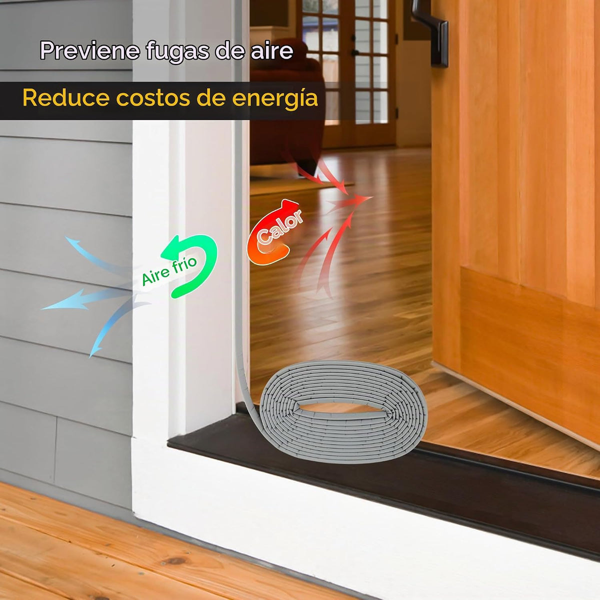 Cinta de sellado para puerta con tira de espuma aislante insonoriza...