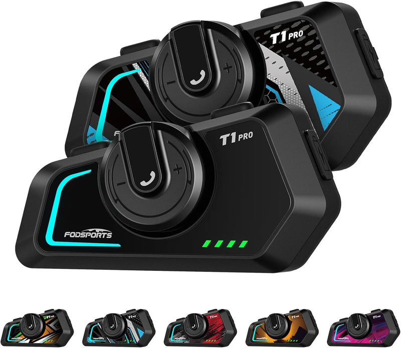 Fodsports T1 PRO Intercomunicador para motocicleta V5.4 con interca...
