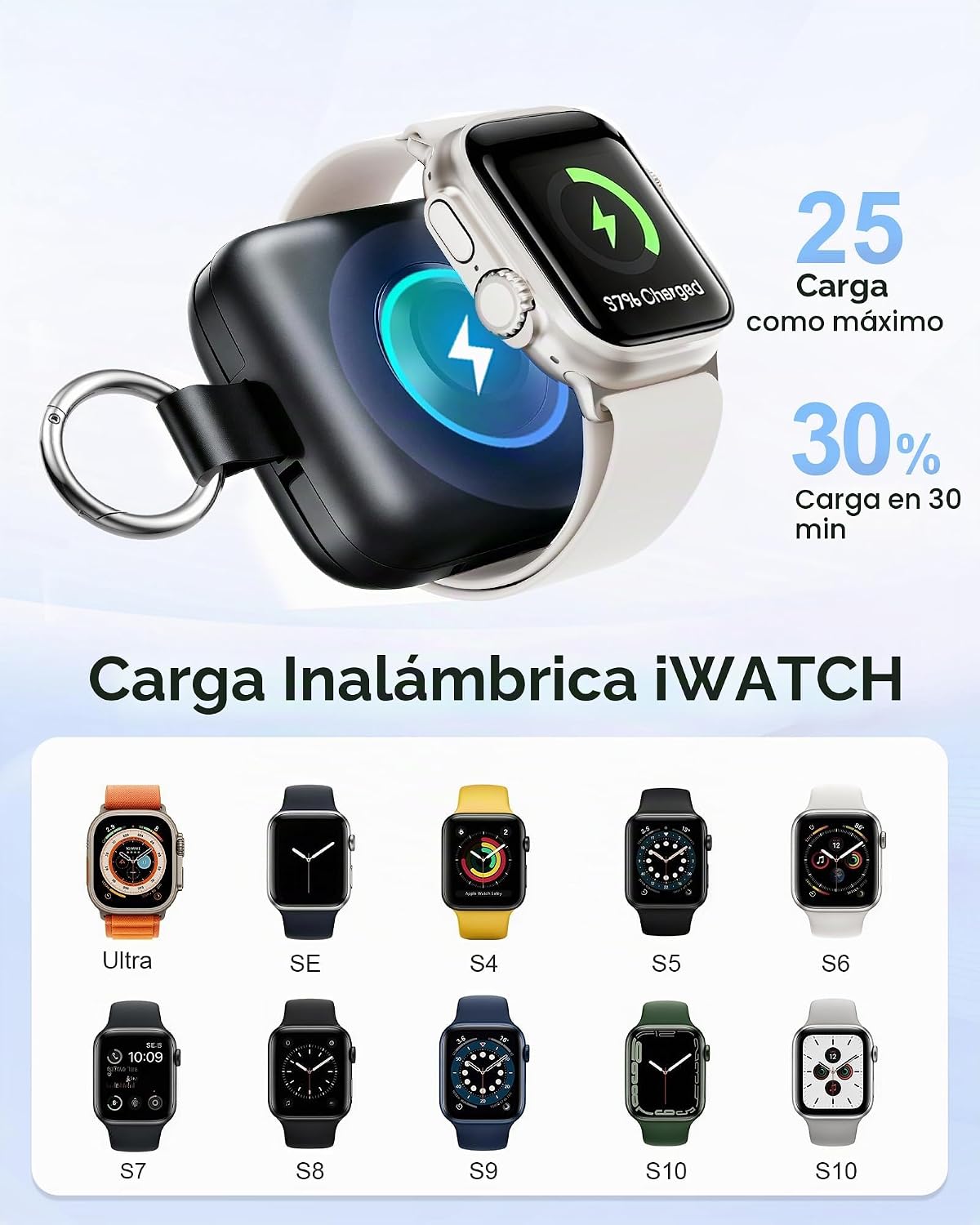 Cargador portátil 3 en 1, más pequeño 10000mAh incorporado cables 2...
