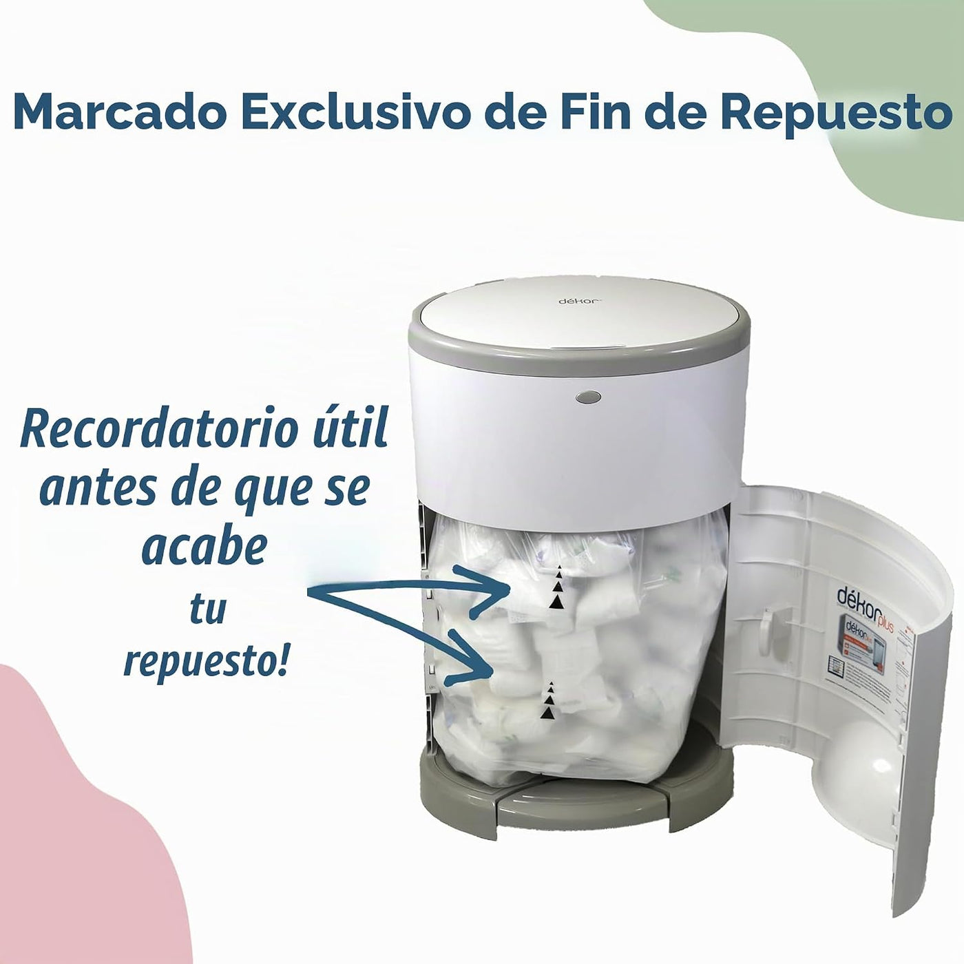 Recargas de cubo de pañales Diaper Dekor Plus | 2 unidades | Sistem...