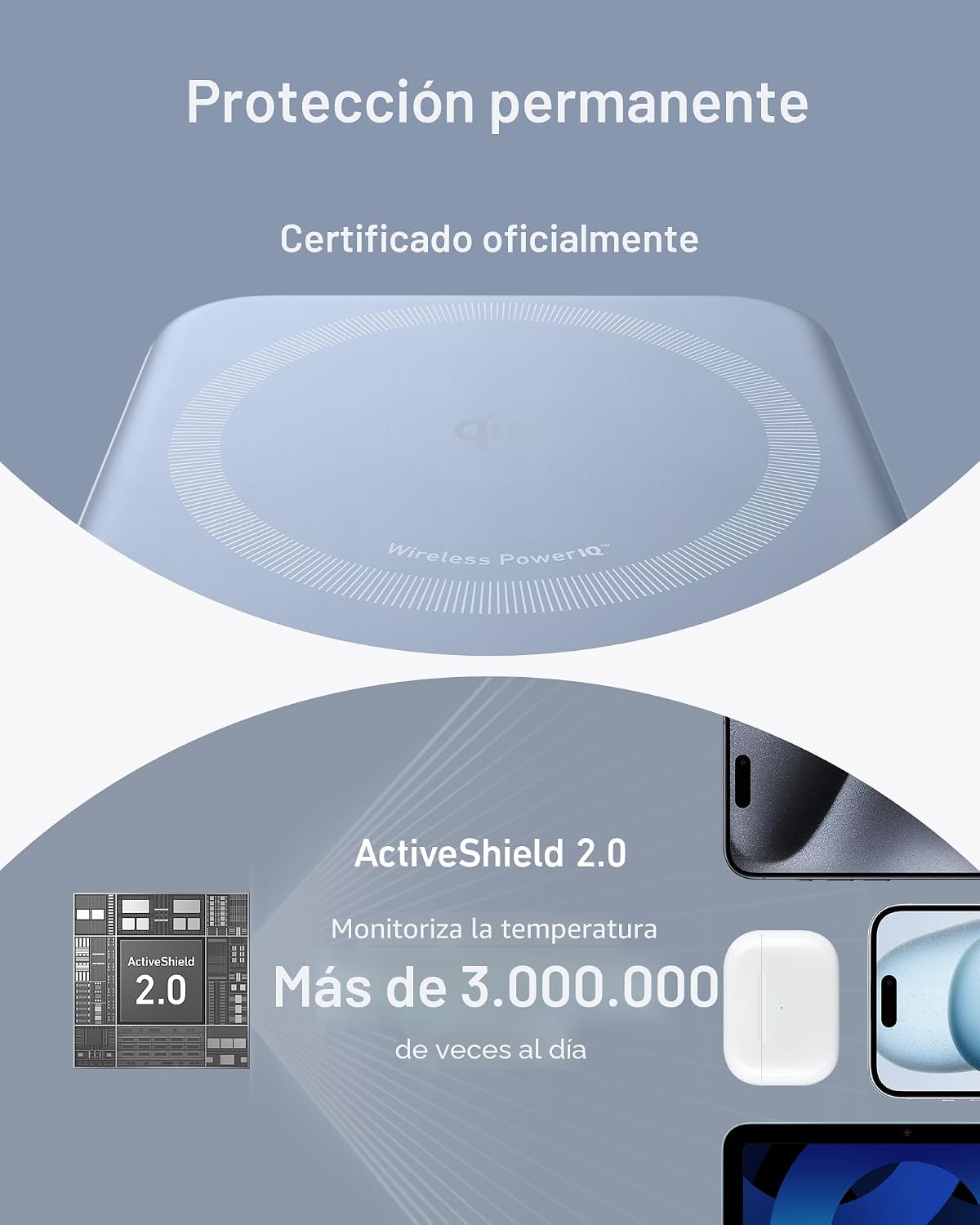 Anker MagGo Power Bank, cargador portátil máximo de 15 W con certif...