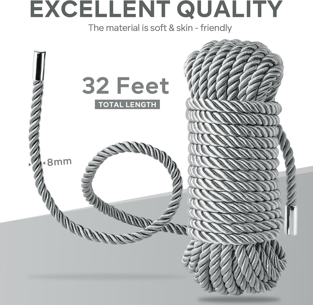 Cuerda de atar de seda suave \u2013 Cuerda de nailon de colores bri...