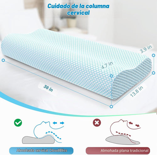Almohada cervical ergonómica, para el cuello, para dormir, tamaño K...