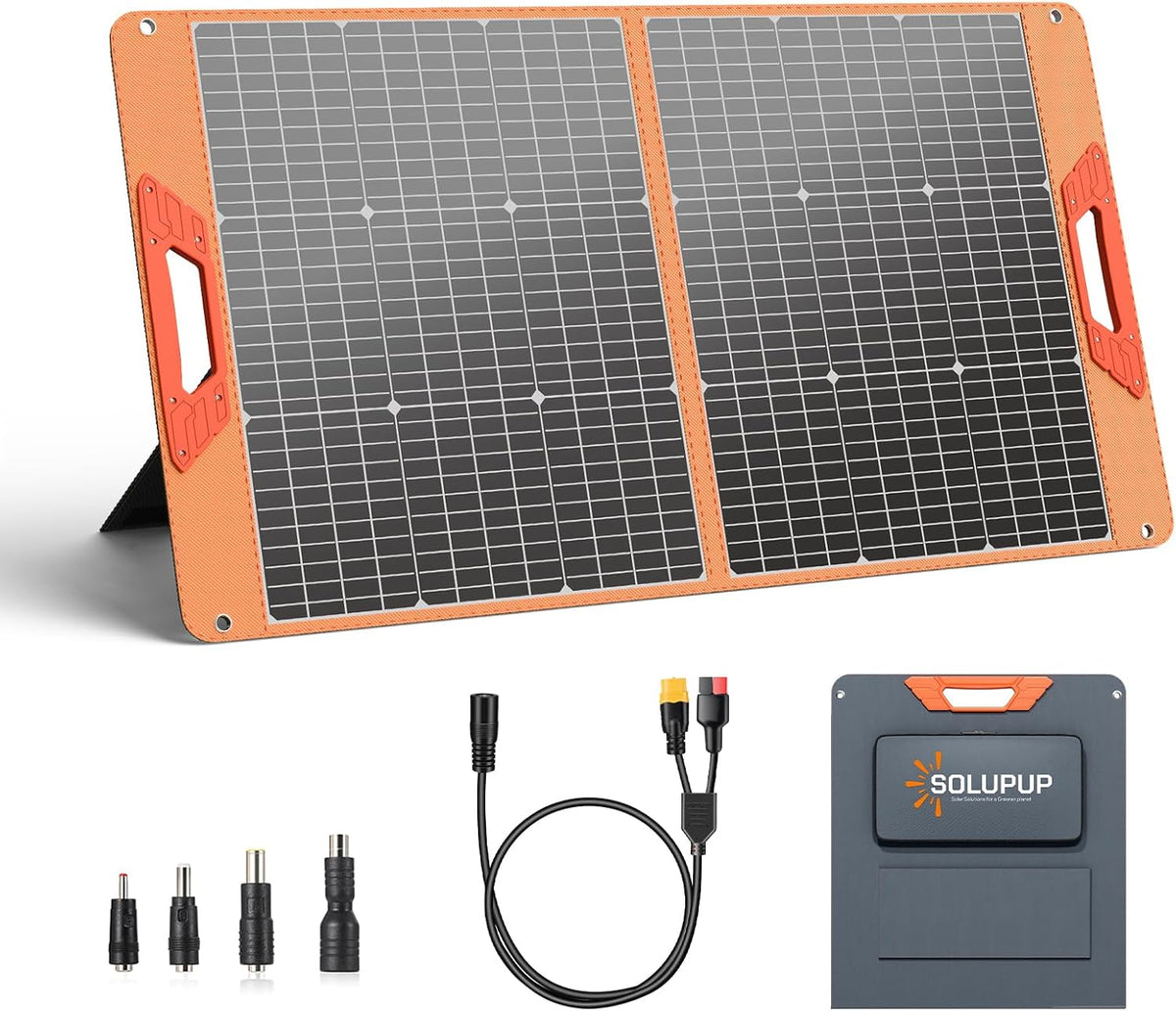 SOLUPUP Panel solar portátil de 100 W para estación de energía, car...