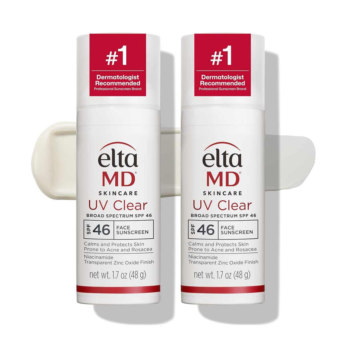 Protector solar facial transparente UV EltaMD con óxido de zinc, si...