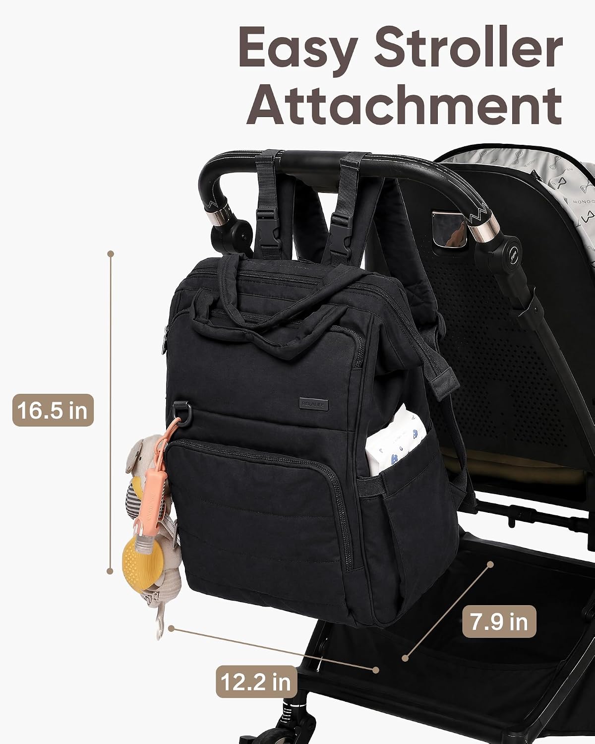 BELALIFE Mochila para pañales con cambiador, organizador para el cu...