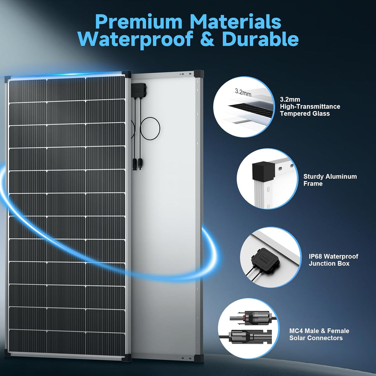 400W Paquete de 2 paneles solares de 200 W 25% tipo N 18BB soldados...