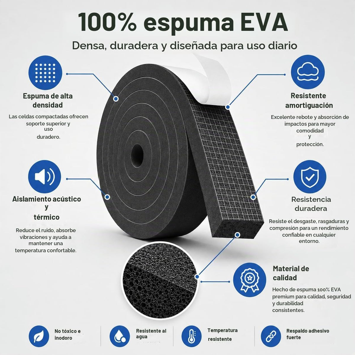 Bantie - Cinta adhesiva de espuma EVA de 1 x 1 pulgada, tira de sel...