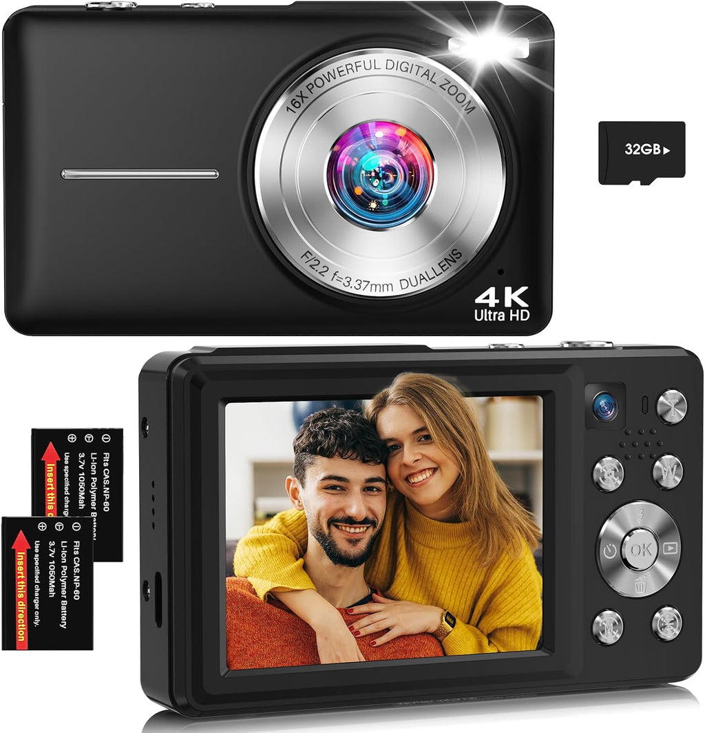 Cámara digital, 4K 64MP Autofocus Point and Shoot Cámara digital co...