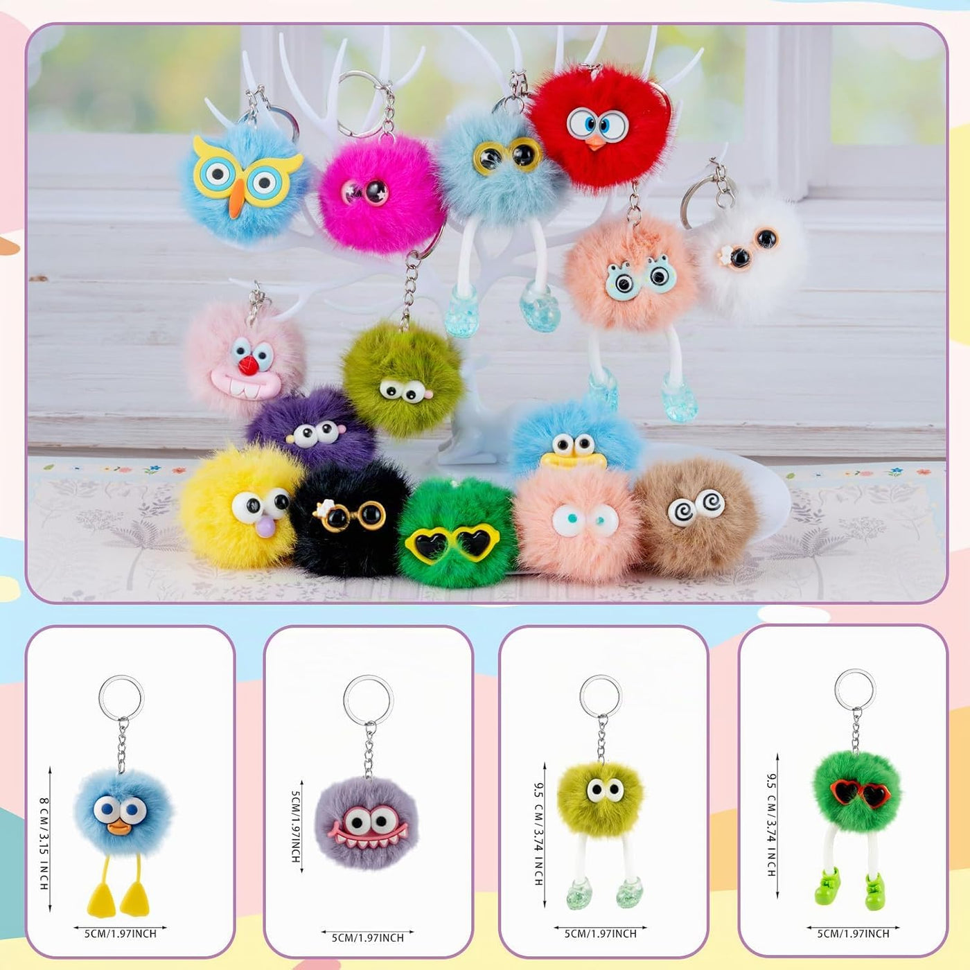 OMyFav 30 llaveros de recuerdo de fiesta, llavero kawaii para cumpl...