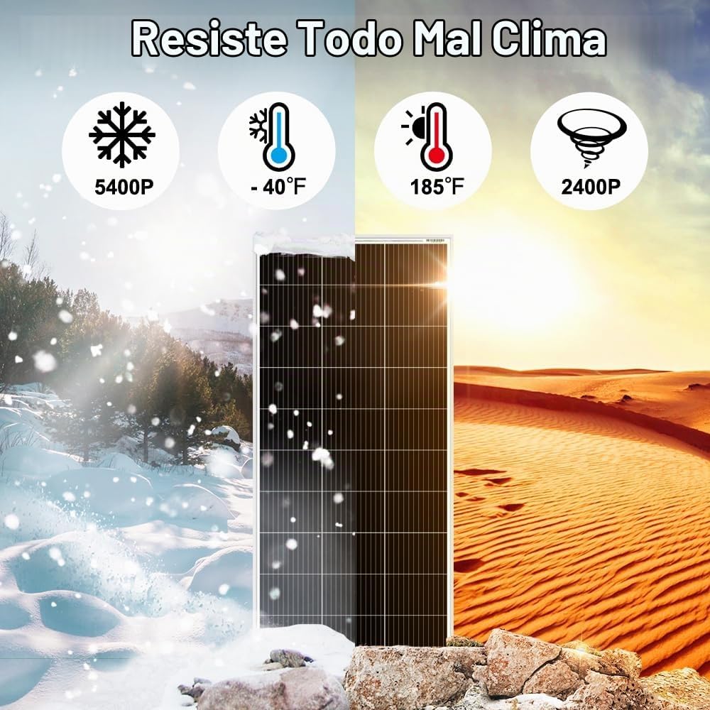 DOKIO Kit de panel solar de 200 W 18 V para sistemas de 12 V, sopor...