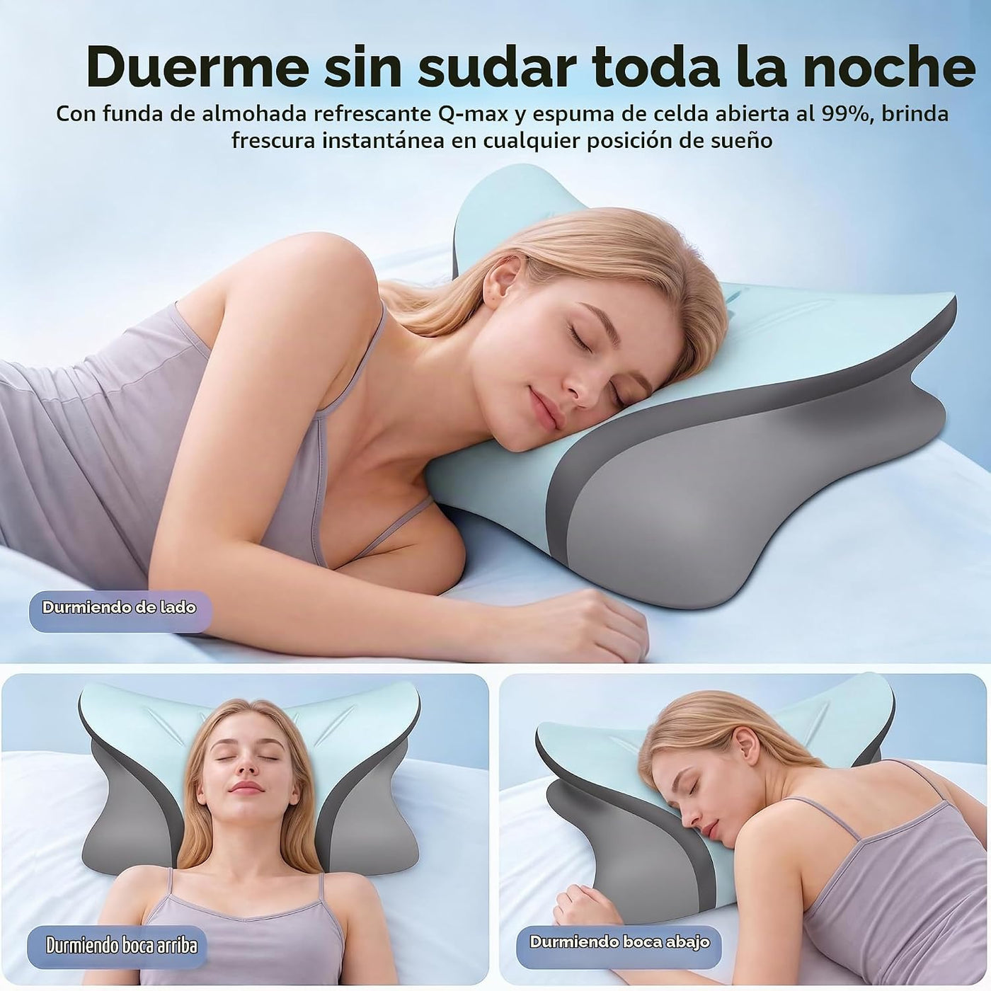 Almohada cervical para el cuello para aliviar el dolor, contorno er...