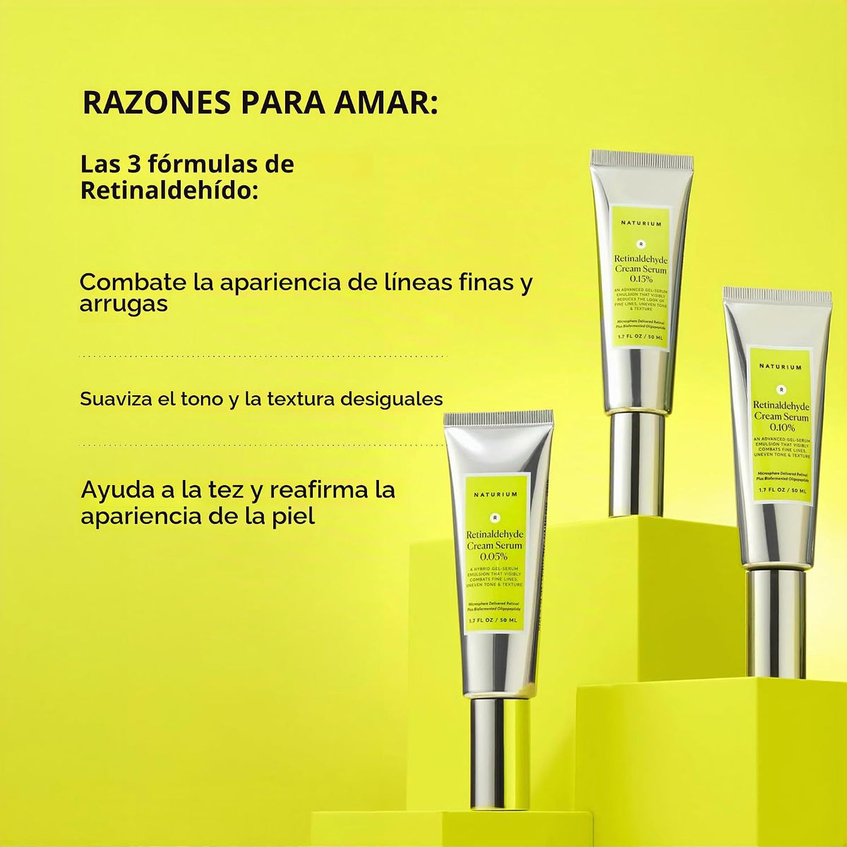 Naturium Suero en crema de retinaldehído 0.10%, cara, cuello y pech...
