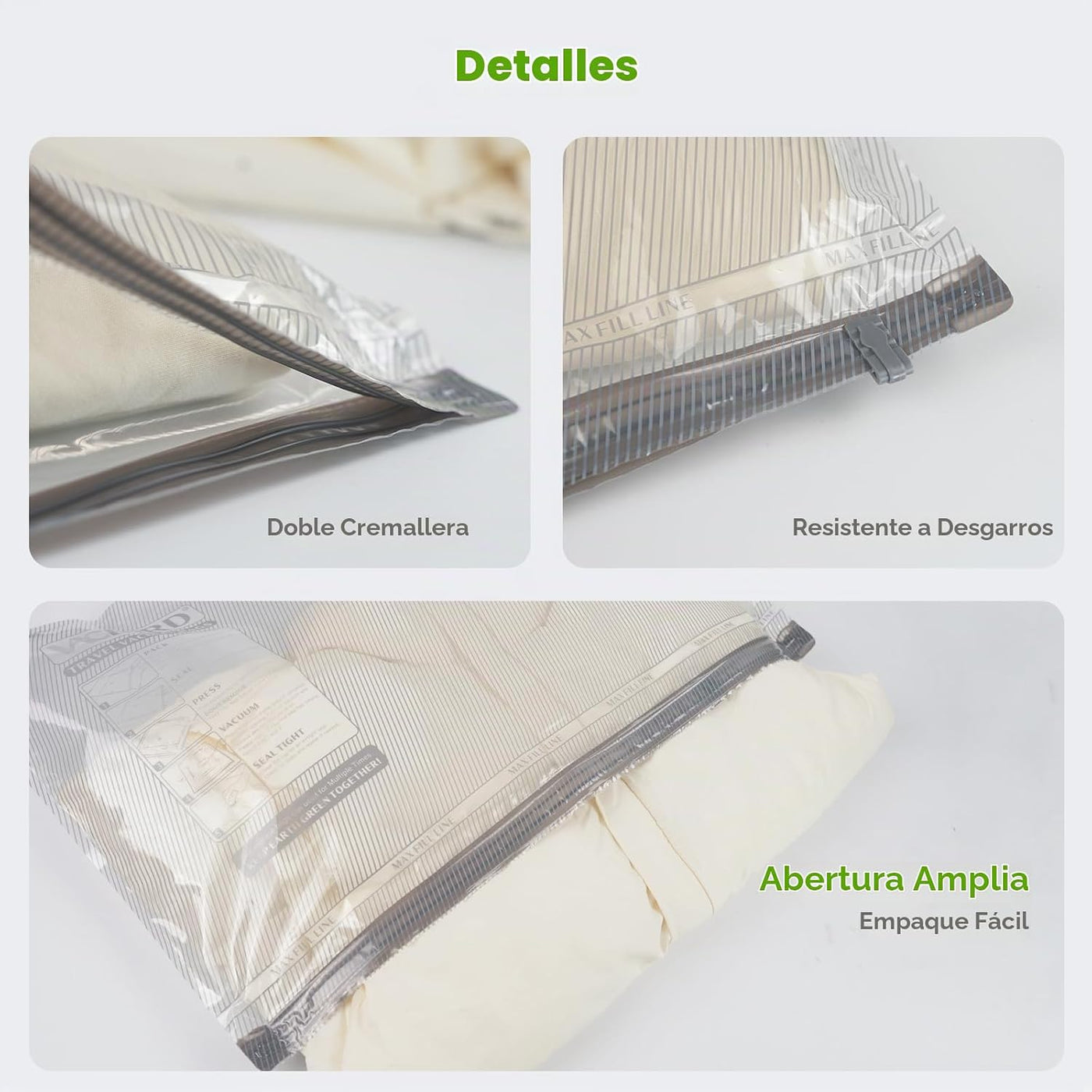 Vacbird Bolsas de vacío de viaje con bomba eléctrica USB, paquete d...