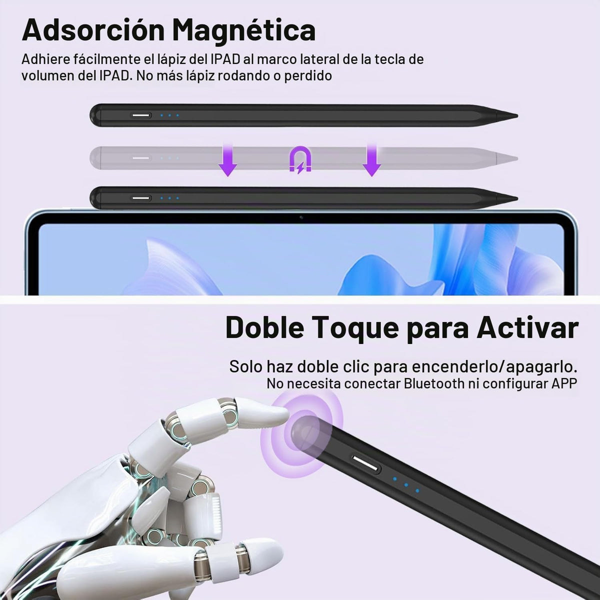 Lápiz óptico para iPad A16\/11ª generación (2018-2026), paquete de...