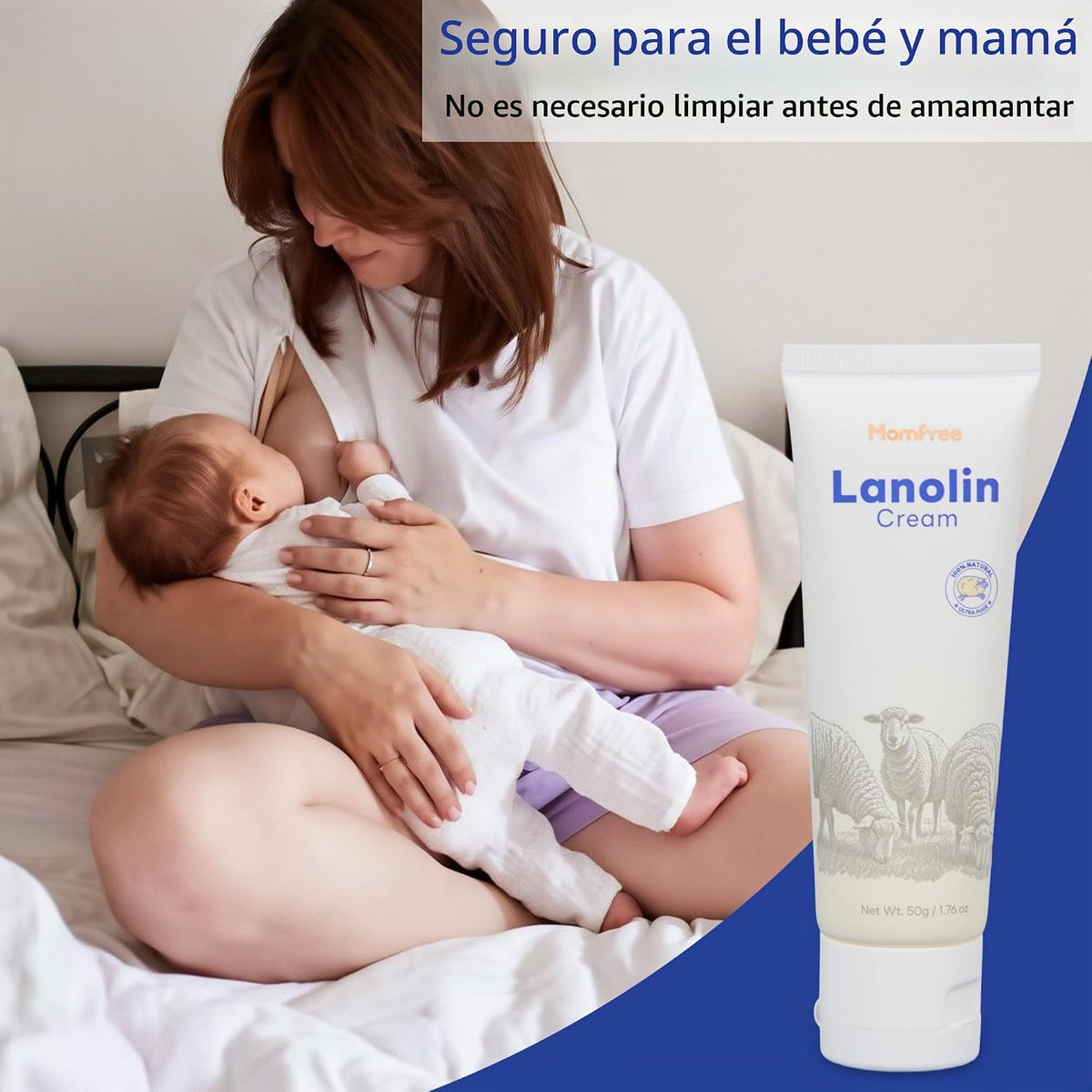 Crema natural para pezones de lanolina: crema calmante para pezones...