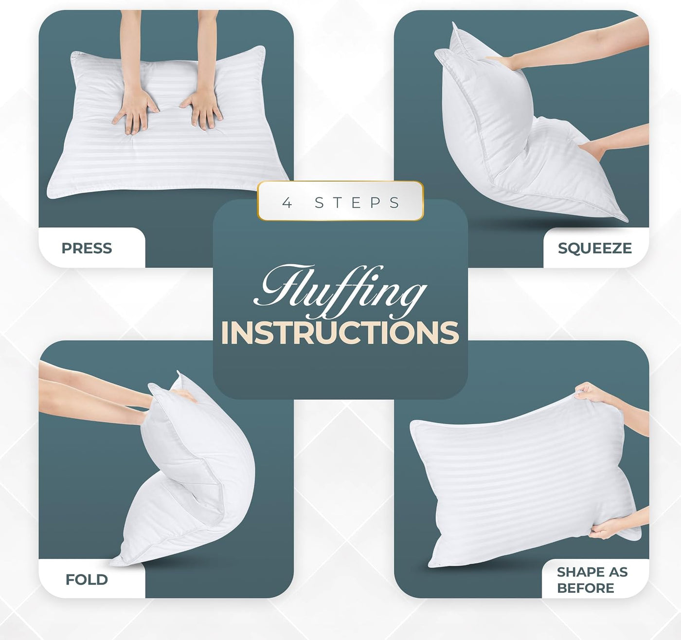 Utopia Bedding Juego de 4 almohadas de cama de hotel para dormir, a...
