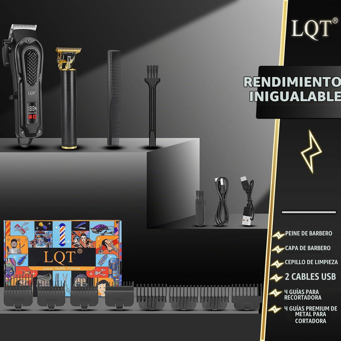 LQT® Kit profesional de cortapelos para hombres, juego de cortapelo...