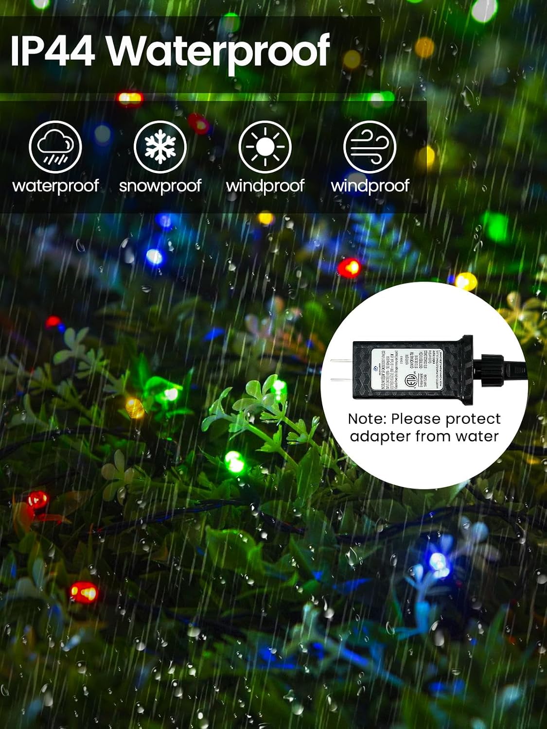 Guirnalda de luces navideñas inteligentes con cambio de color, cont...