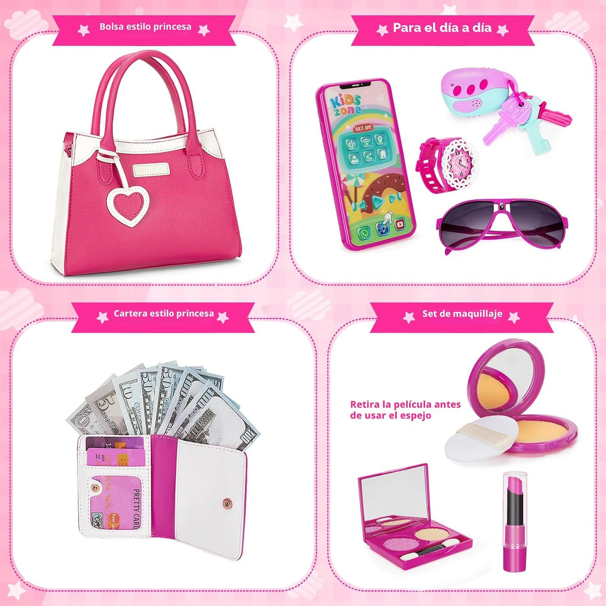 Bolso de juego Officygnet para niña pequeña, juguetes de princesa d...