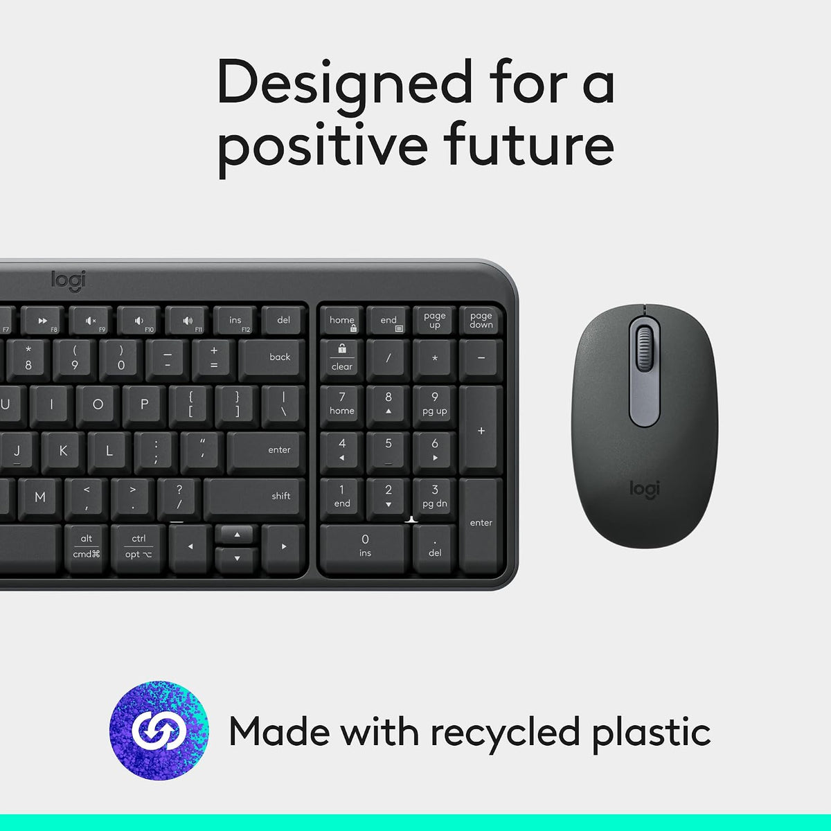 Logitech MK250 Combo de teclado y mouse inalámbricos Bluetooth - Gr...