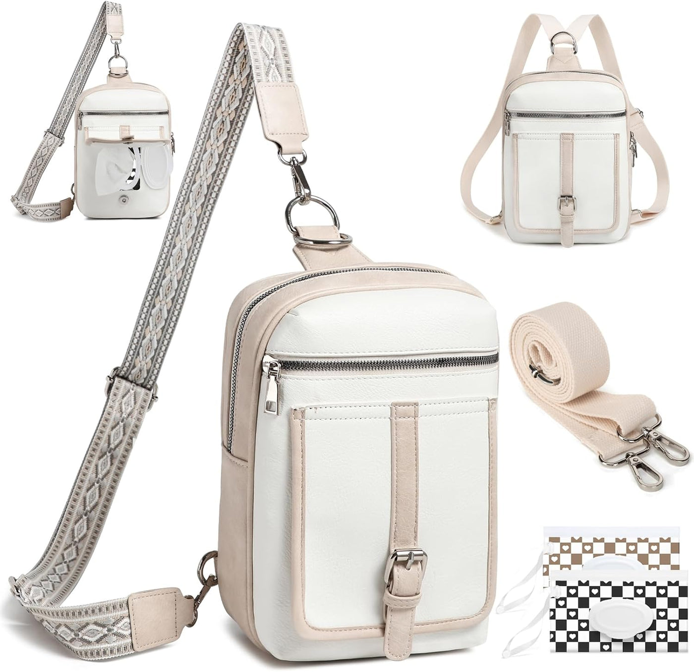 MYHOZEE Mini bolso de pañales cruzado pequeño bolso de pañales con...
