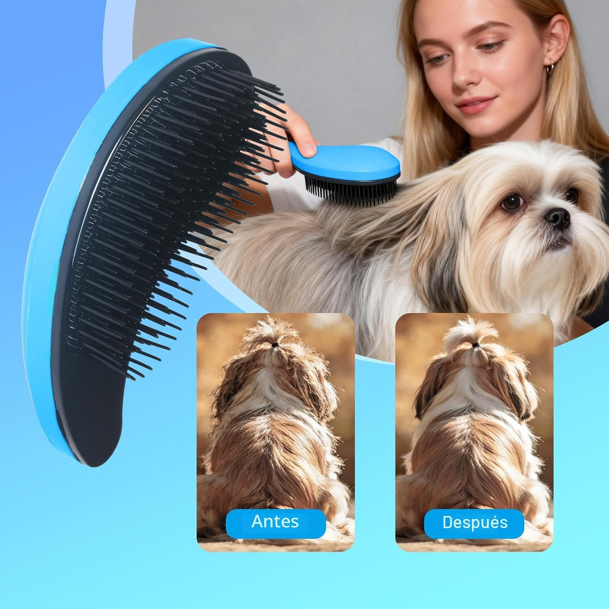 MAEELOU Cepillo para Perros Pequeños - Herramienta de Aseo para Ted...