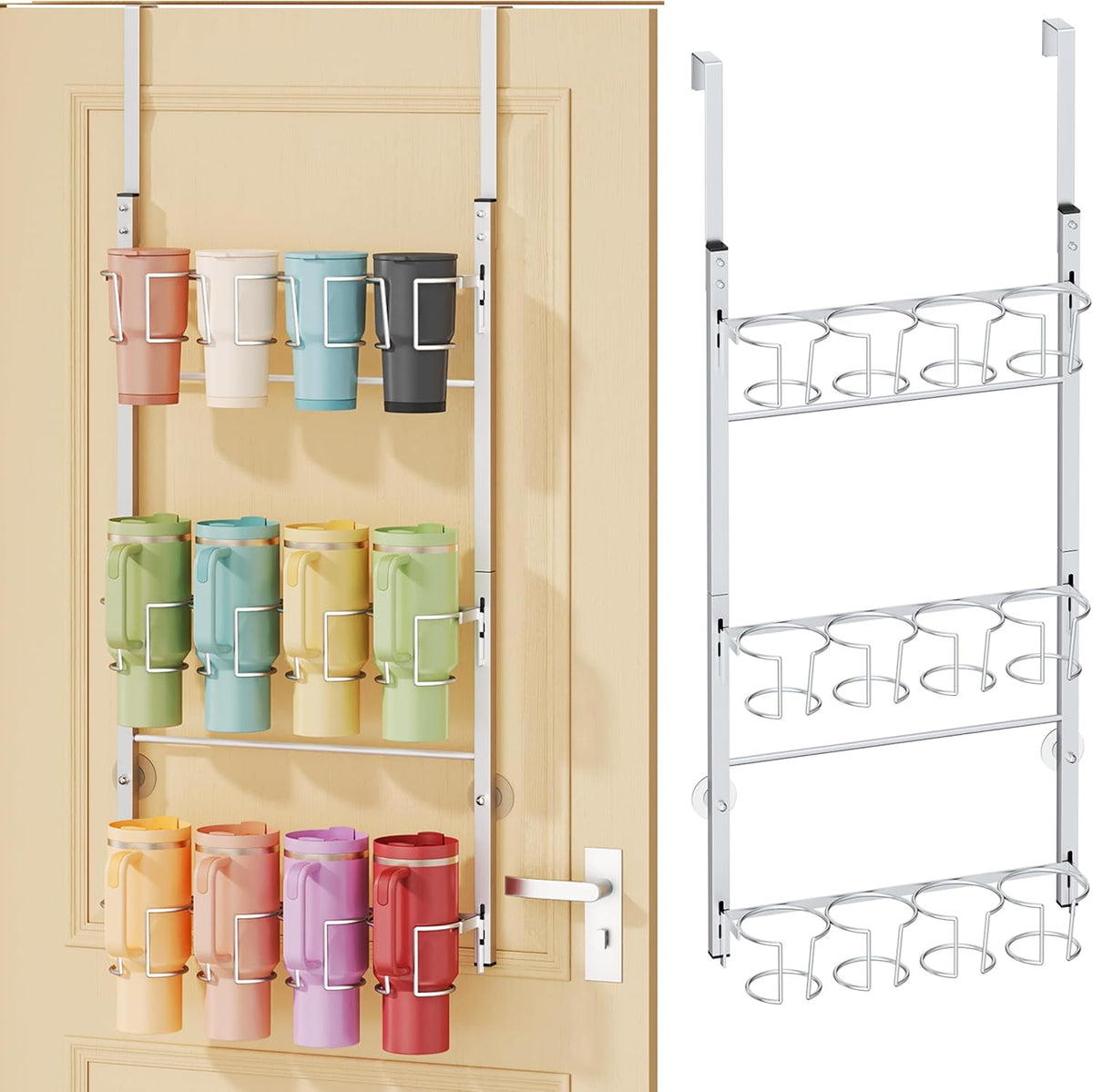 SWTYMIKI Organizador de botellas de agua de 3 niveles, soporte para...
