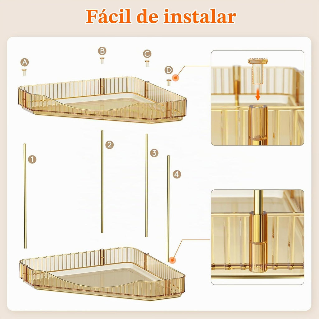 Lifewit Organizador esquinero de 2 niveles para encimera de baño, o...