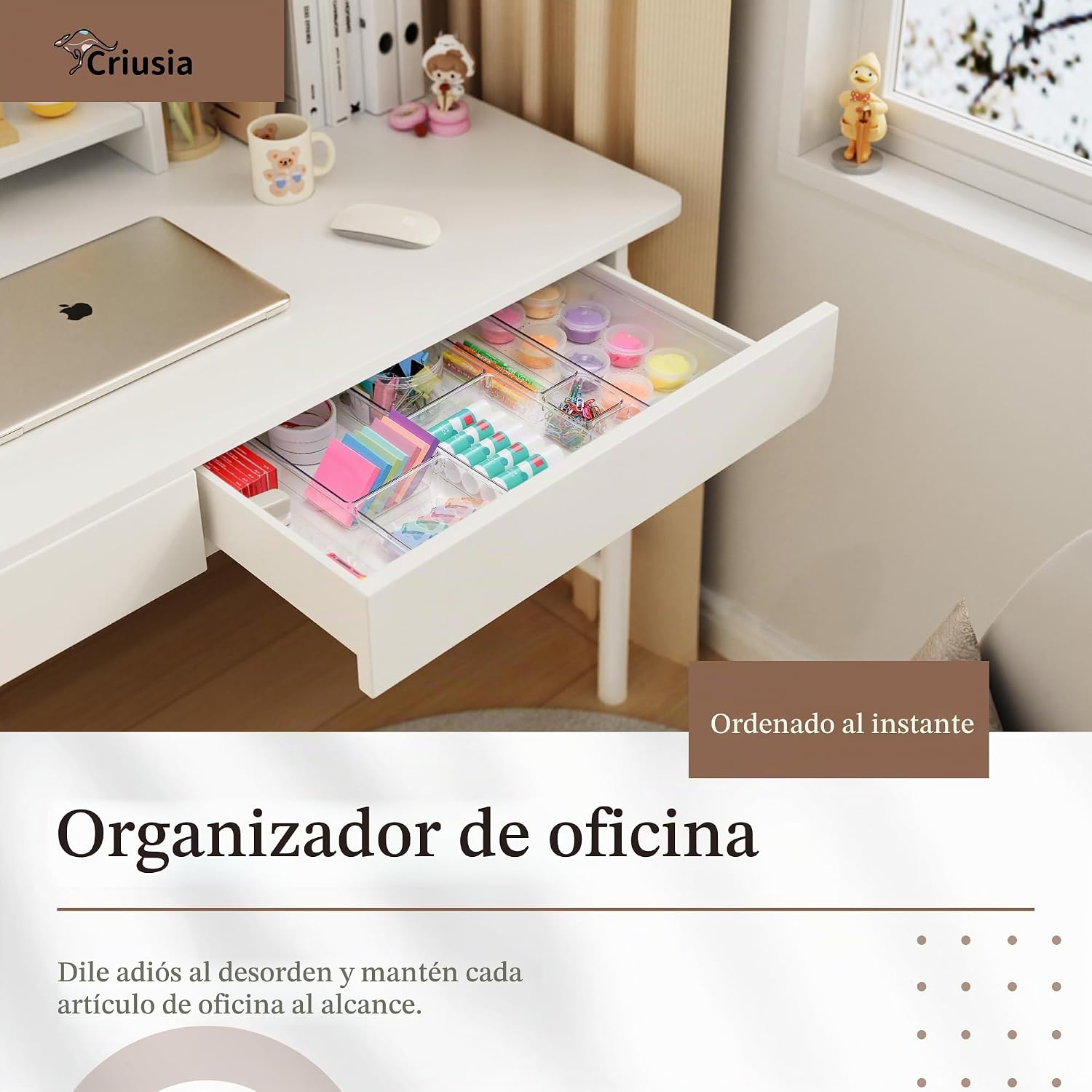 Criusia - Juego de 14 organizadores de cajones de plástico transpar...