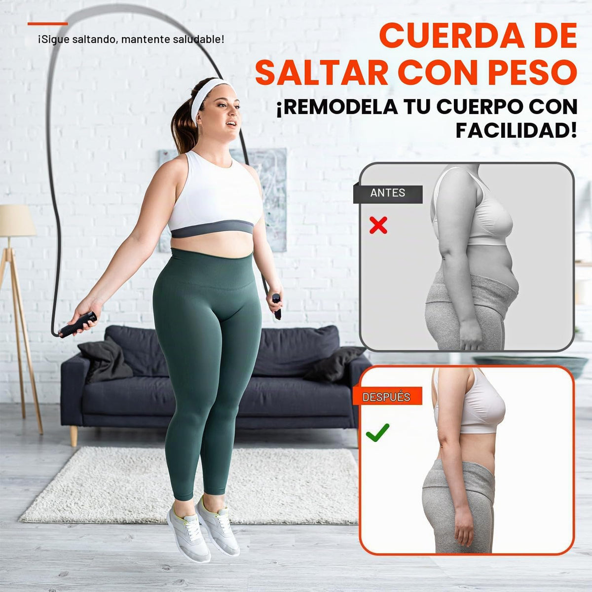 KUTIZE Cuerda de saltar, cuerda de saltar pesada para hombres y muj...
