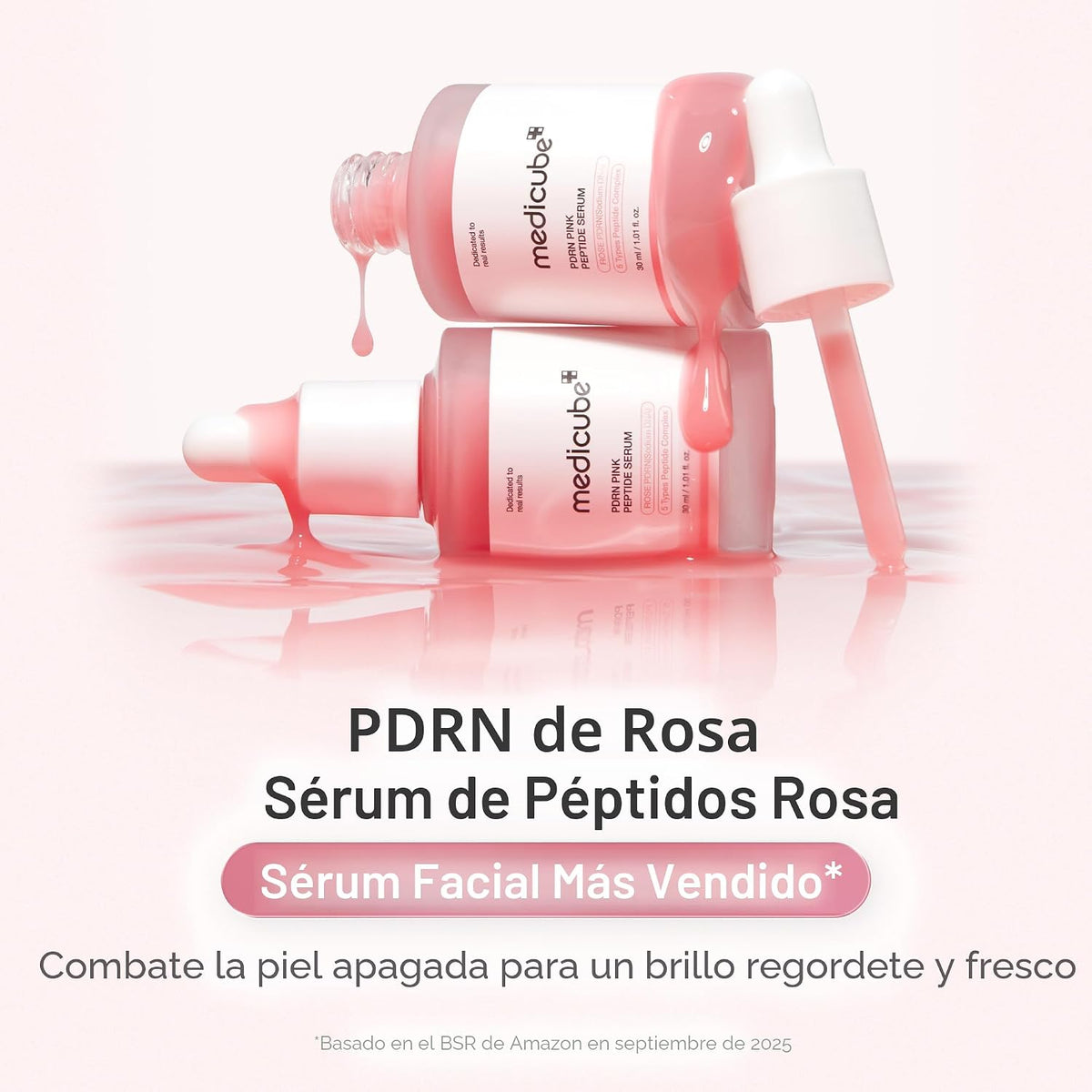 medicube PDRN Pink Peptide Serum, Suero de brillo rosa, Péptido, Ni...