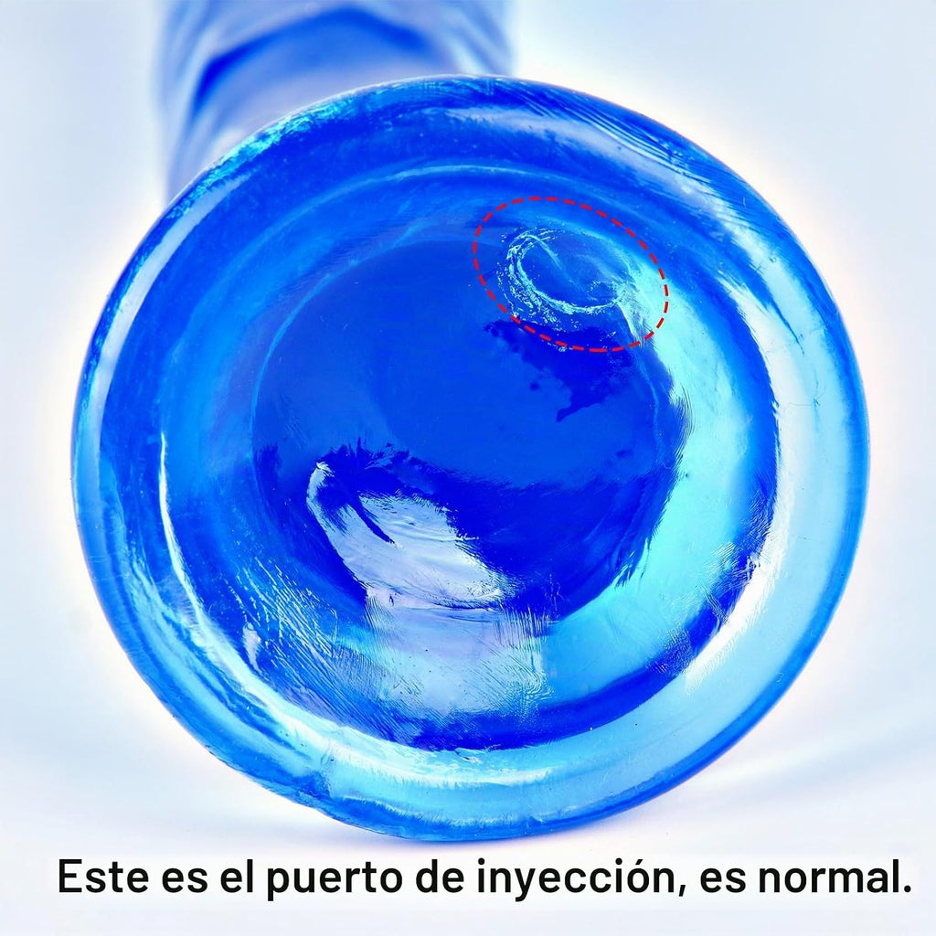 Juego de consolador realista azul de 3 tamaños (pequeño, grande, ex...
