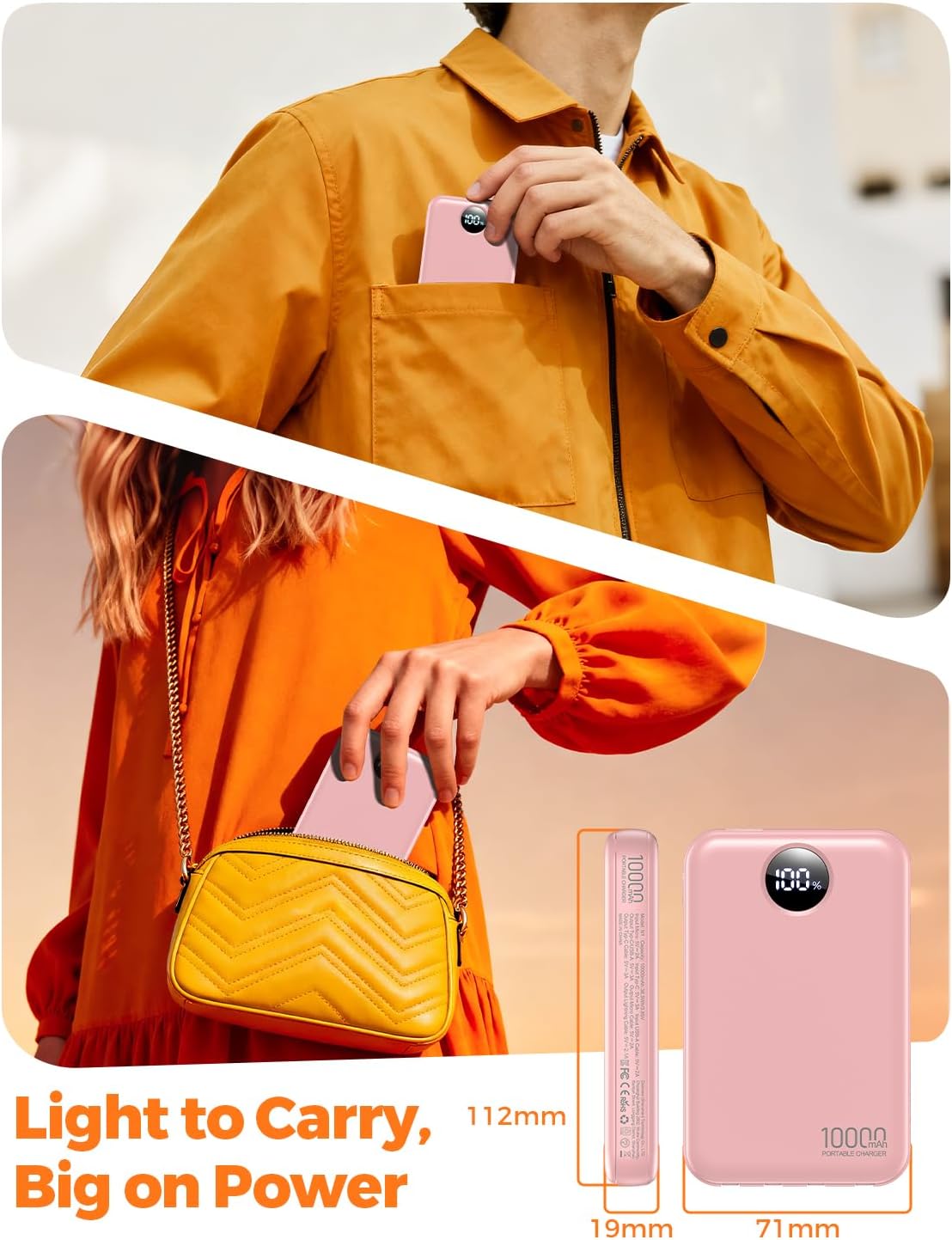 Cargador portátil Zmmyuluo 10000mAh con 4 cables incorporados 40% m...