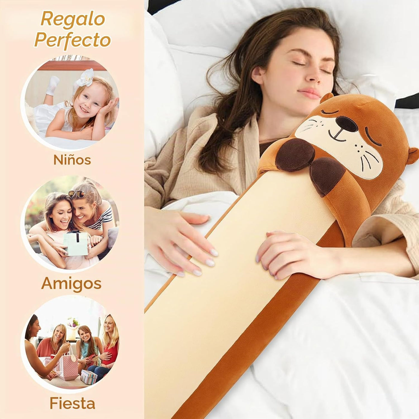 Sprinqdawin Animales de peluche de nutria grande, 33.5 pulgadas de...
