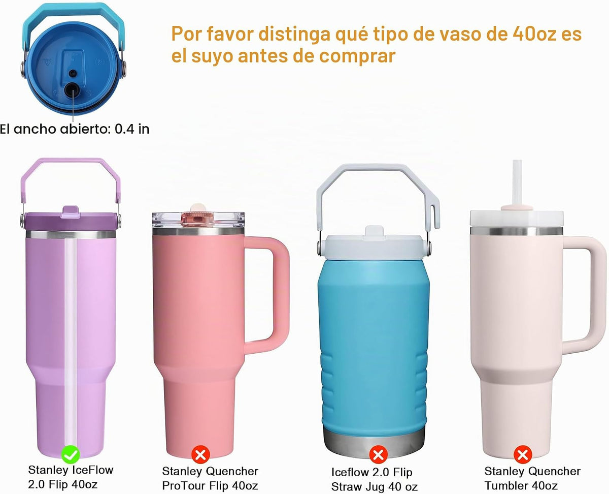 Bubrike Pajitas de repuesto solo compatibles con vaso Stanley IceFl...