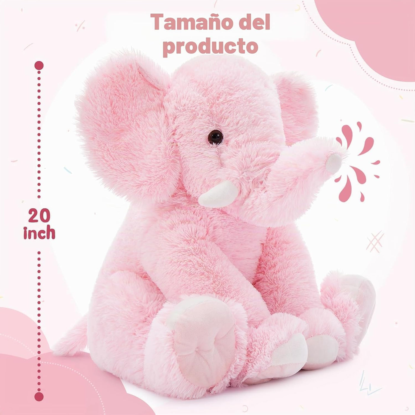 MorisMos Elefante Grande de Peluche, Elefante de 19.6 Pulgadas de P...