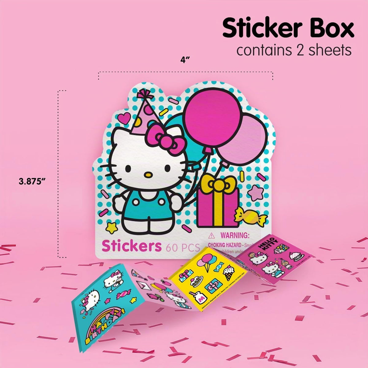 Megatoys Juego de regalo de fiesta de Hello Kitty: caja de lata, es...
