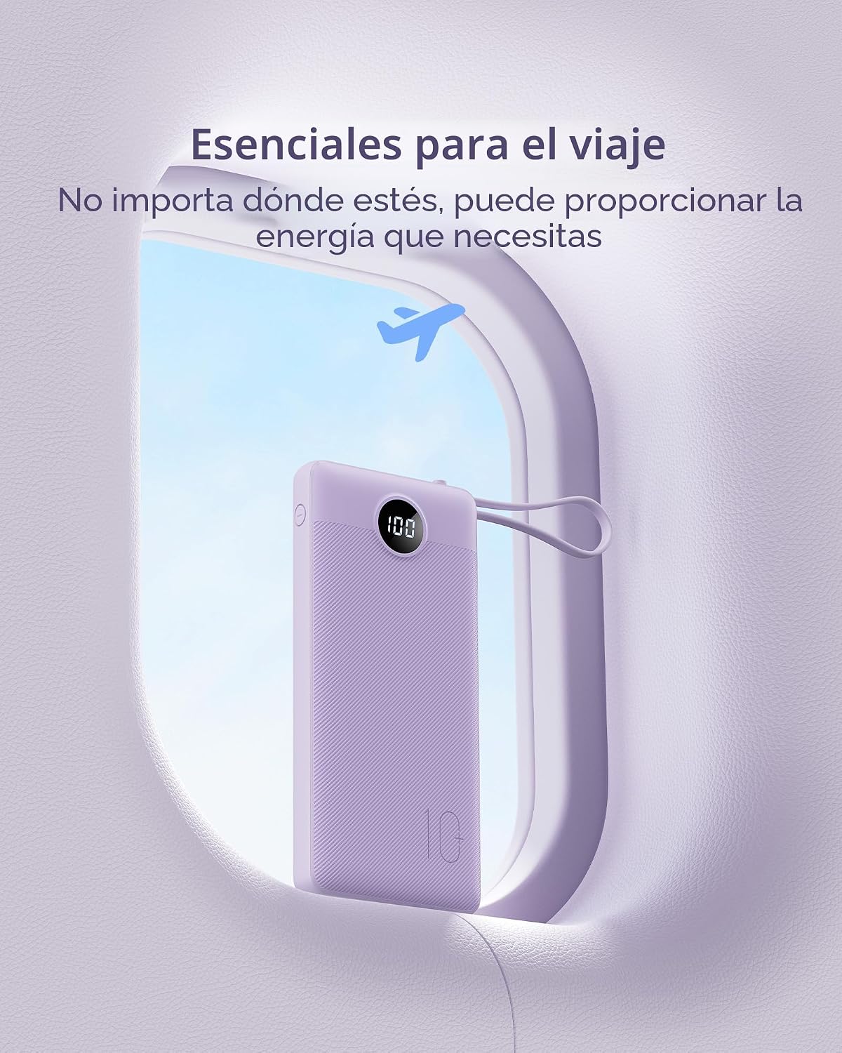 Cargador portátil VRURC, 4 cables incorporados, banco de energía de...