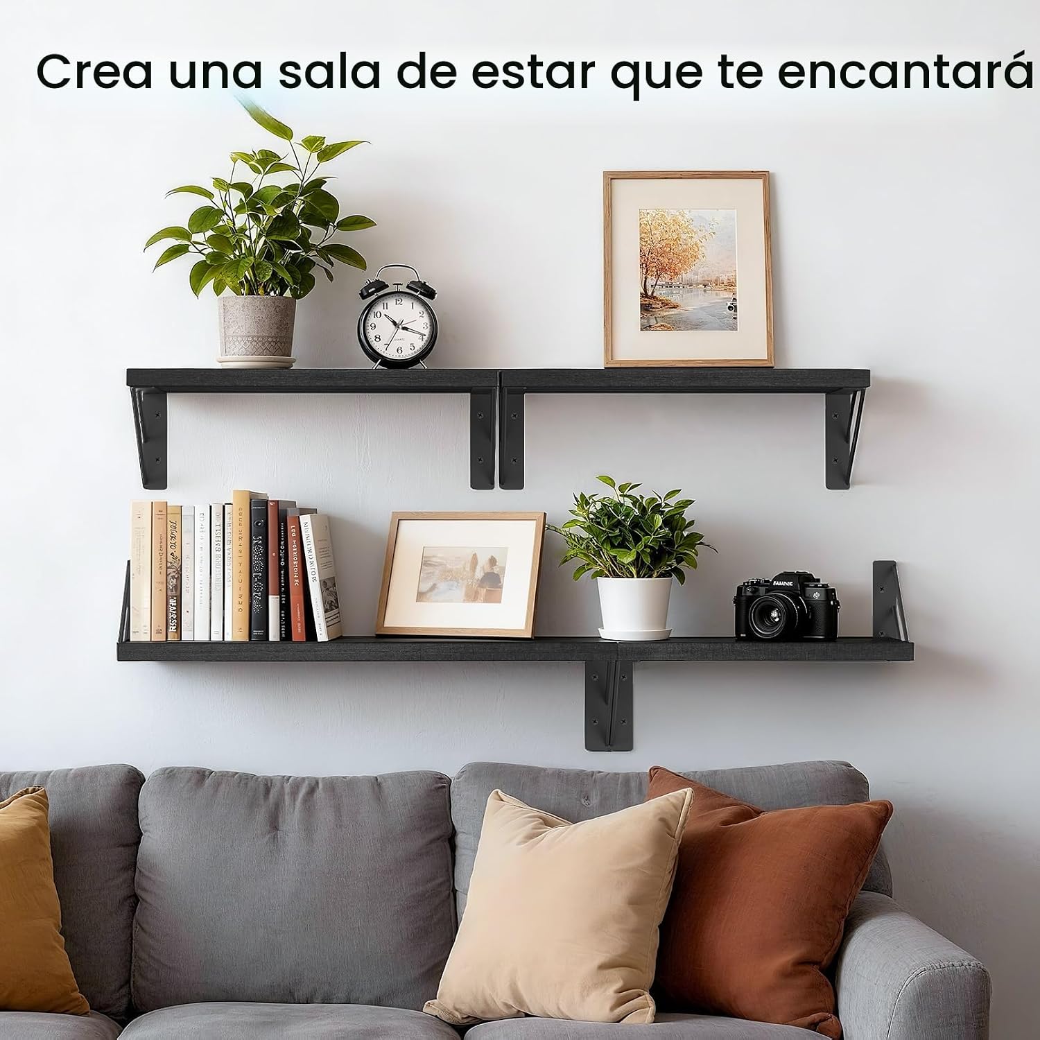 BAYKA Estantes flotantes montados en la pared, estante de pared flo...
