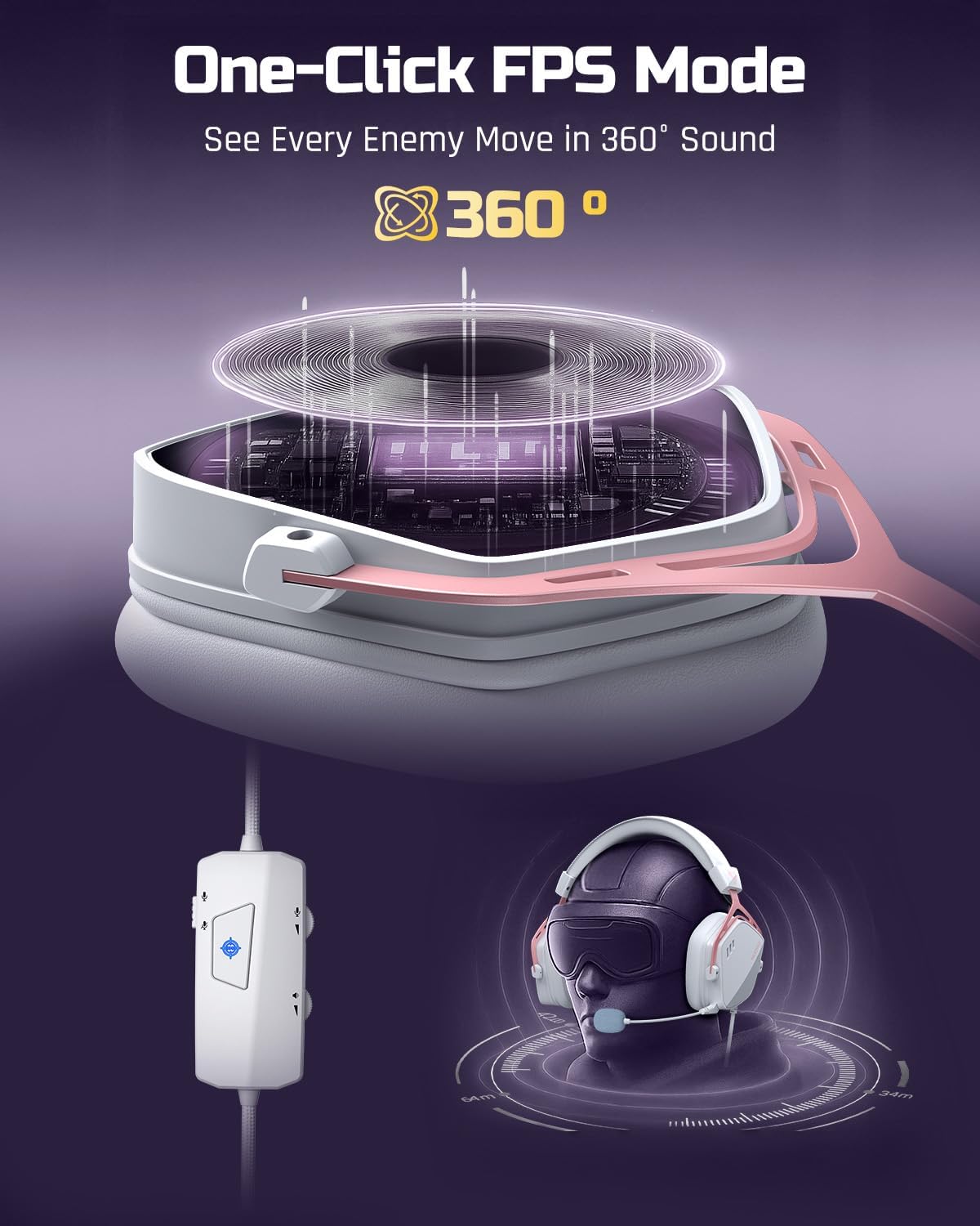 NUBWO HG03 USB-A - Auriculares para juegos con sonido envolvente 7....