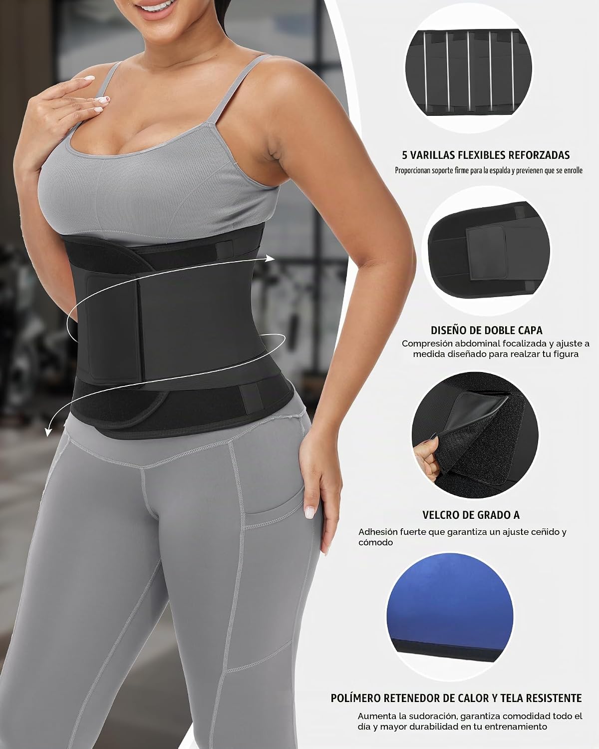 VENUZOR Entrenador de cintura para mujeres y hombres, cinturón de e...