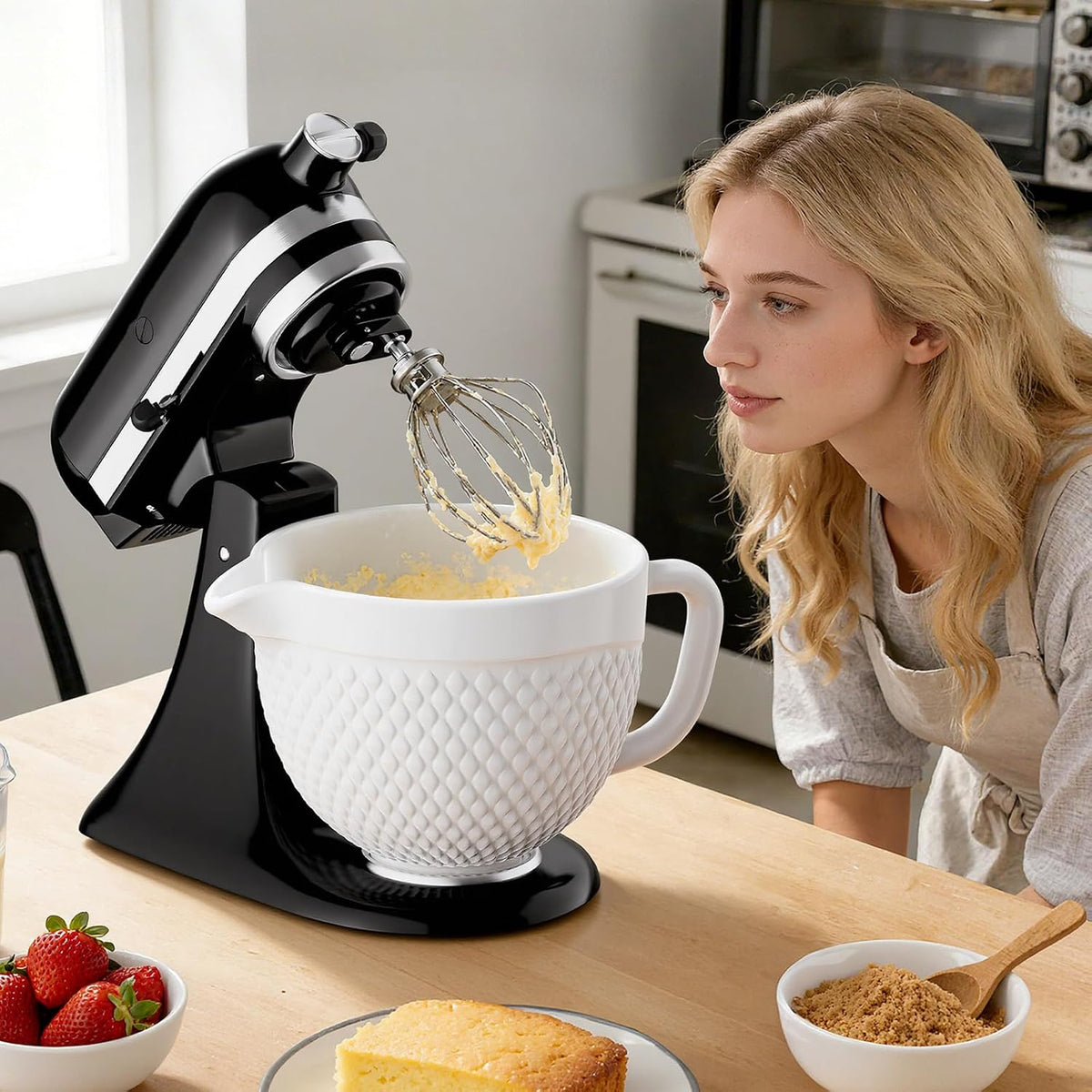 HOZODO - Cuenco mezclador de cerámica para batidoras KitchenAid con...