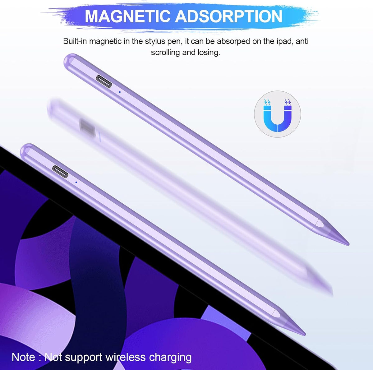 Lápiz capacitivo para iPad A16\/10ª\/9ª Generación, Carga Rápida de...