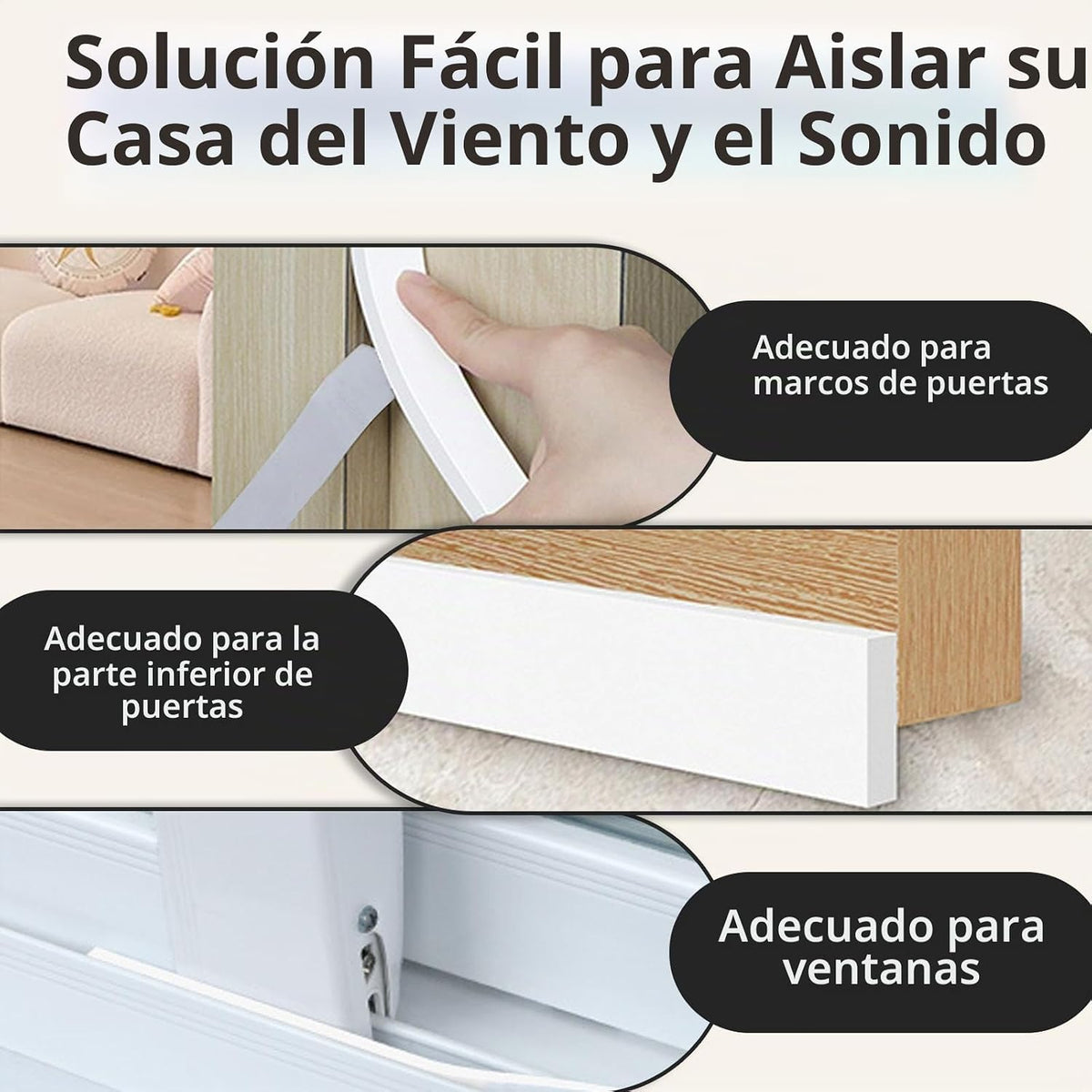 Cinta de sellado de ventana blanca de 1\/2 pulgada de ancho y 1\/17...