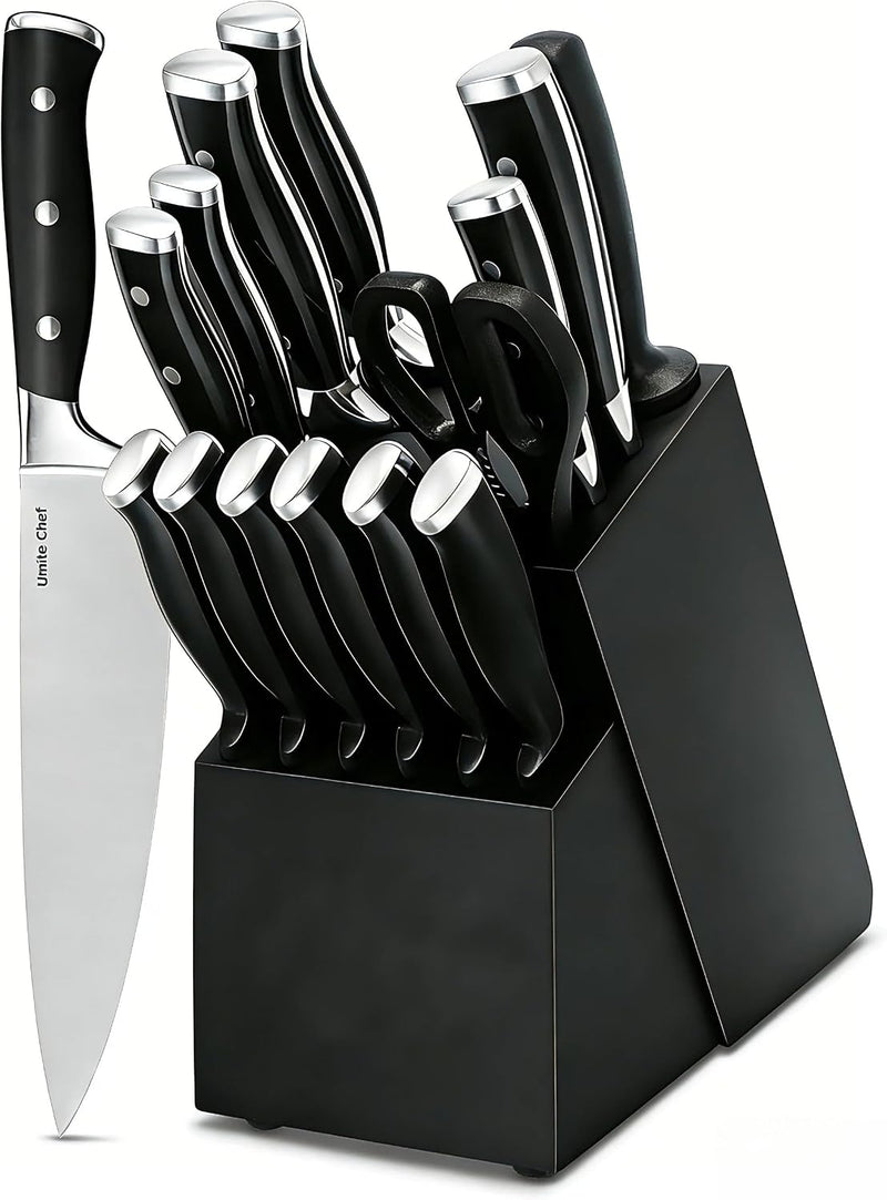 Juego de cuchillos, juego de 15 piezas de cuchillos de cocina premi...