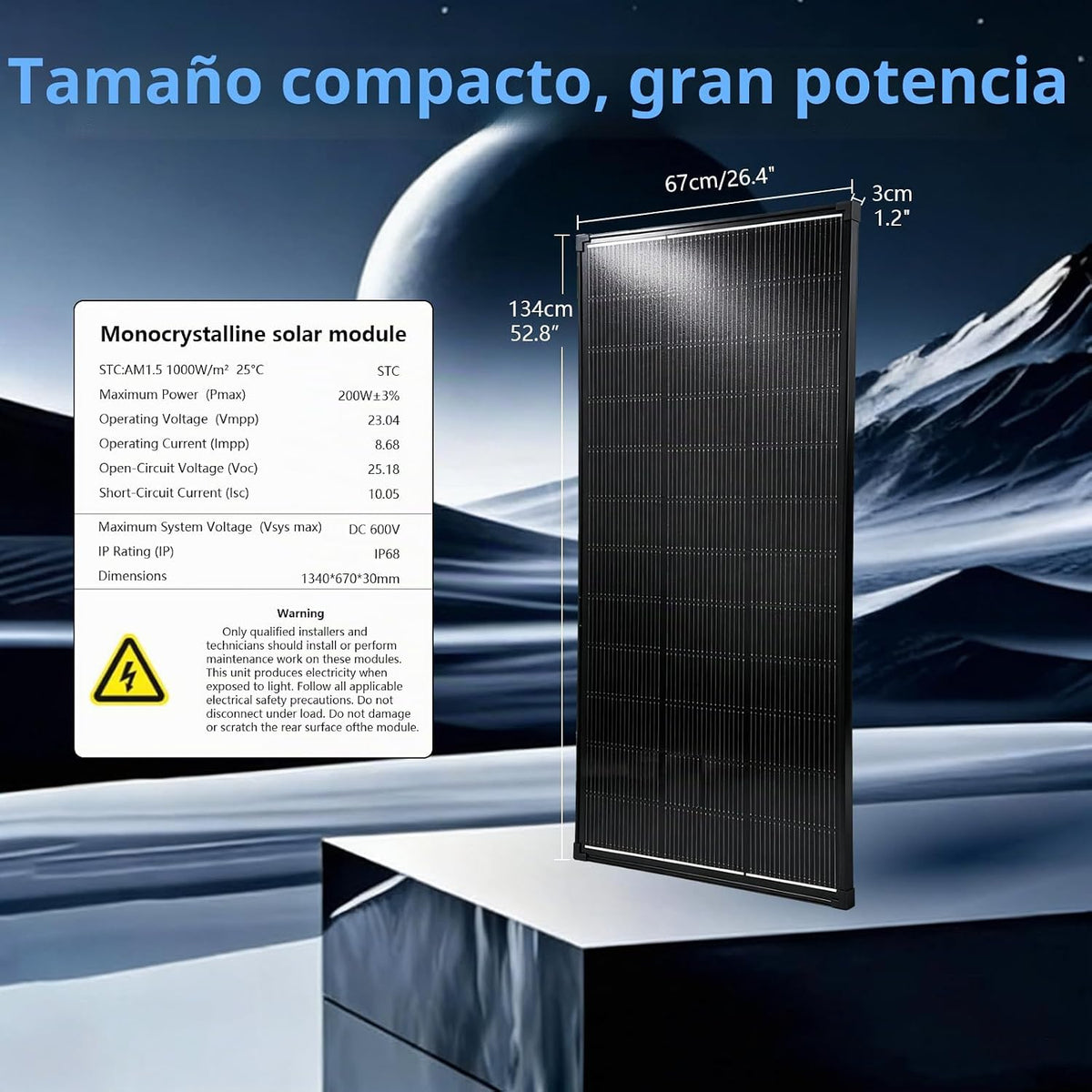AeternaSol Paneles solares de 400 vatios, eficacia alta del tipo N...
