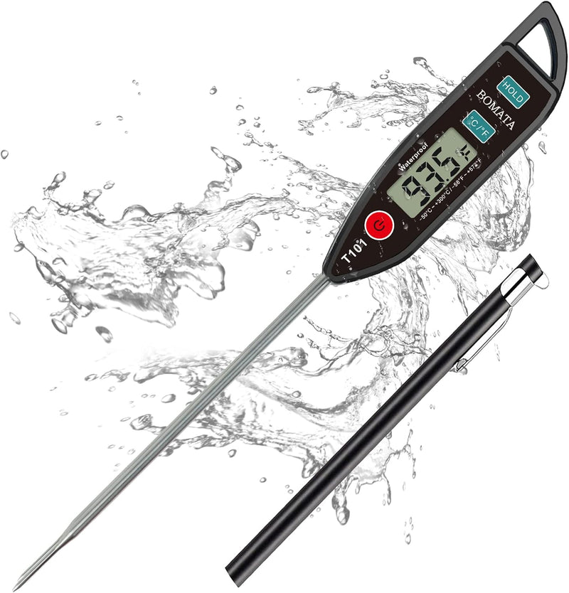 BOMATA Termómetro de agua digital para líquidos, carne, cocción, IP...