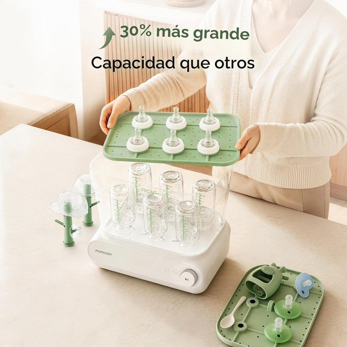 Momcozy Esterilizador y secadora de botellas de gran capacidad de 3...